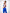 Woman wearing a CAN. Syndicate Asymmetrical Cut-Out Crop Top and CAN. Pocket leggings in blue on a white background