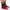 Red and black high-top sneakers with matching socks on a white background